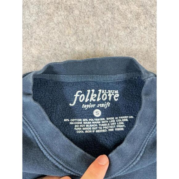 Taylor Swift Folklore Album Film Crew Neck Sweatshirt Navy Women’s Small - Picture 7 of 10